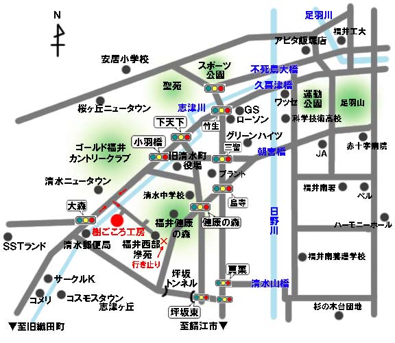福井市内の地図